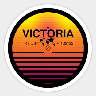 Victoria, British Columbia Retro Sunset Sticker